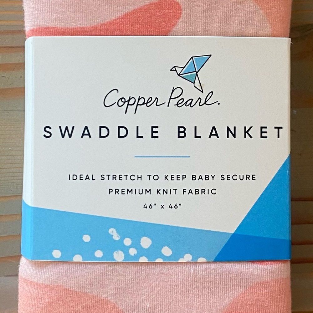 NWT Copper Pearl Baby Girls Swaddle Blanket - Remi - Pink Print - Picture 2 of 6